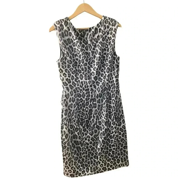 NWT CACHE cocktail satin leopard dress size 12 - Picture 2 of 3